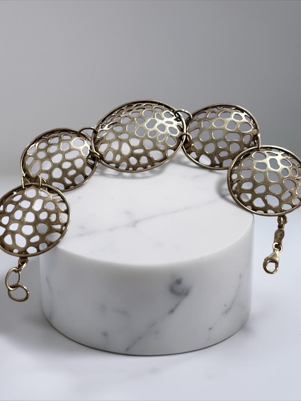 Sterling Silver With Oval Discs Bracelet